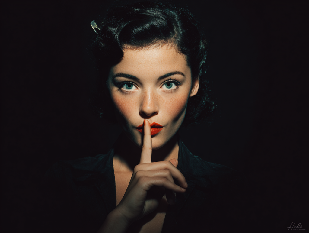 1930s model shhh gesture