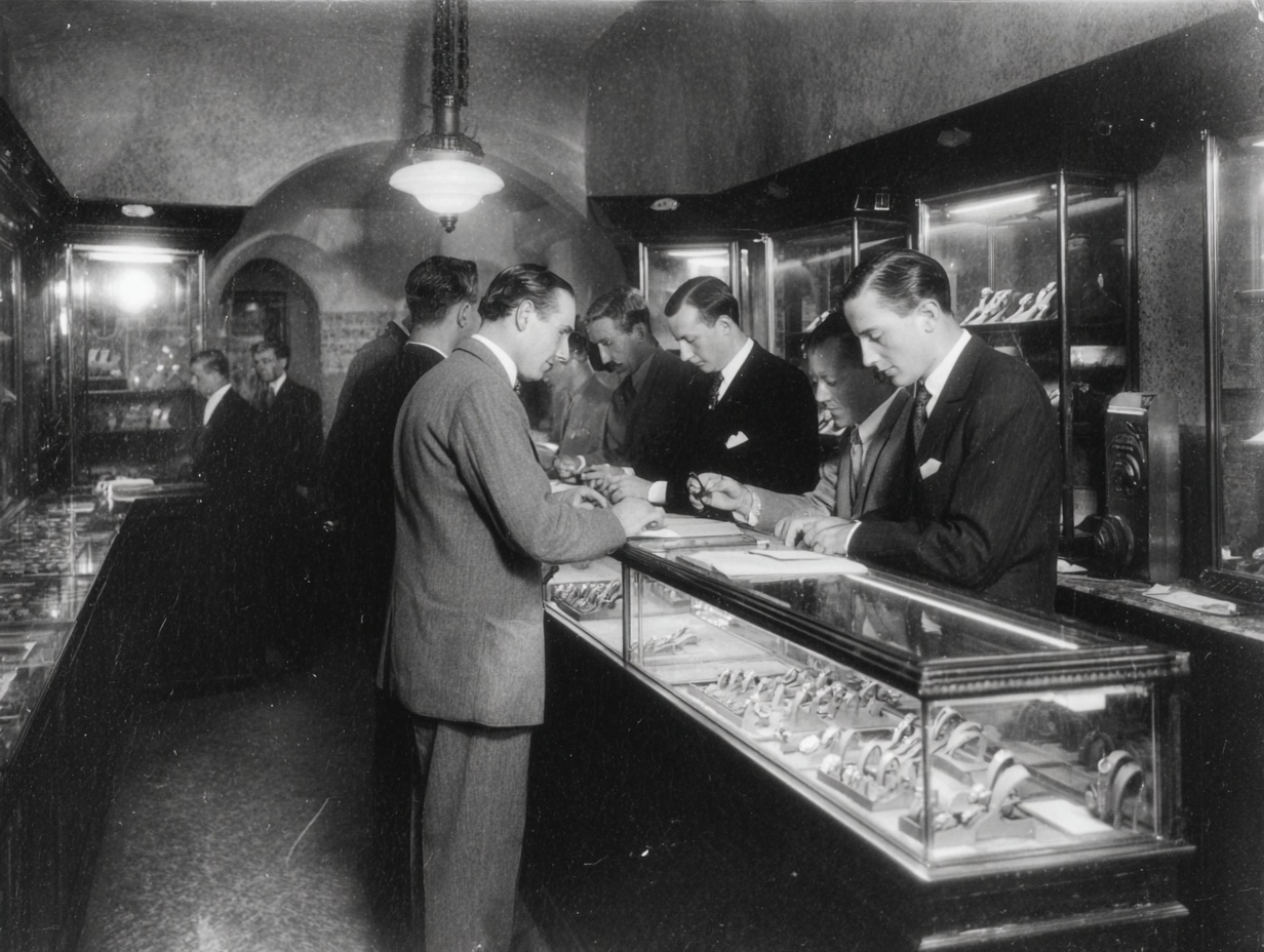 men inside watch store