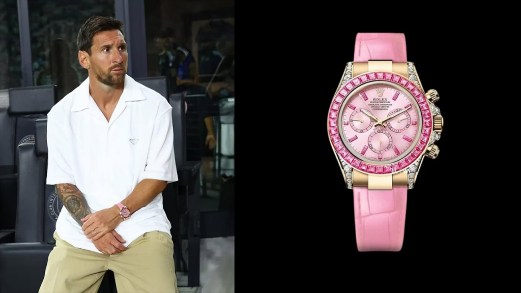 Lionel Messi spotted wearing a Rolex Cosmograph Daytona Barbie