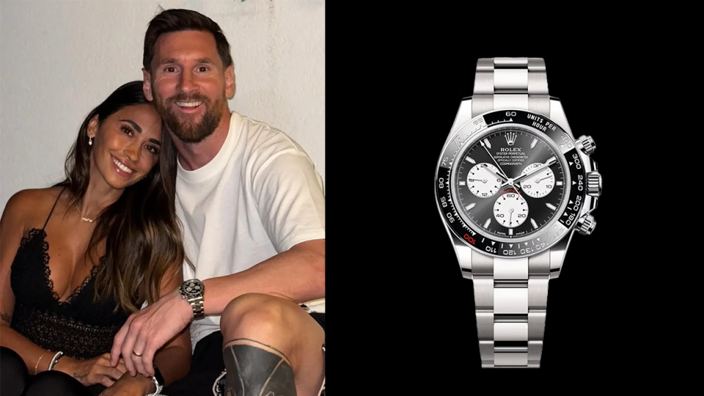 Lionel Messi with Rolex Daytona 126529