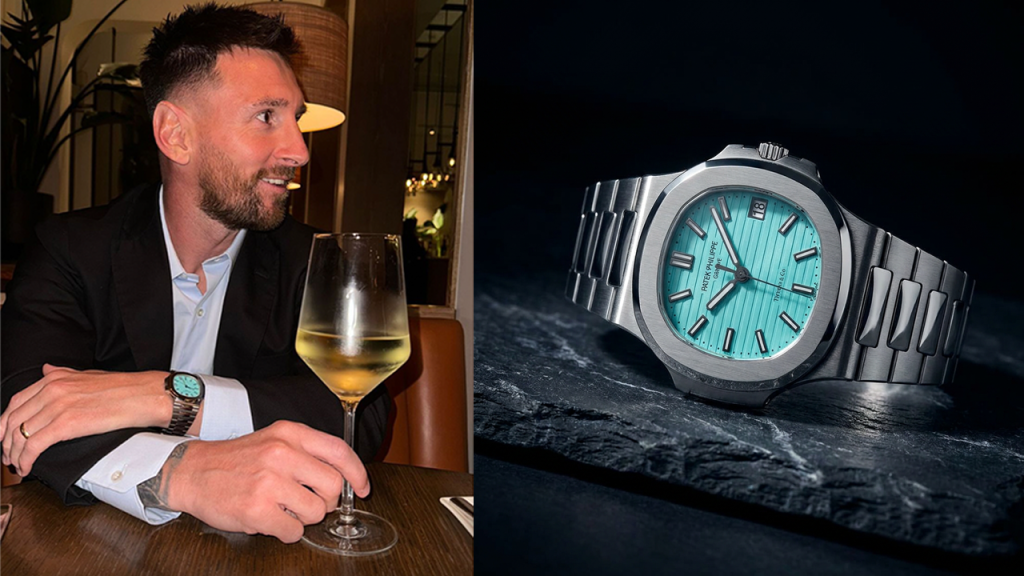 Messi wearing the Patek Philippe Nautilus Tiffany valued at $1,900,000