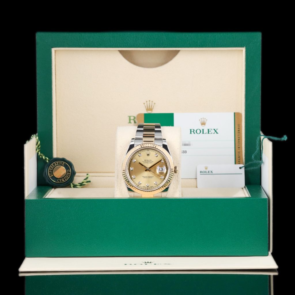 Rolex Datejust 41 Gold Dial Diamond Markers