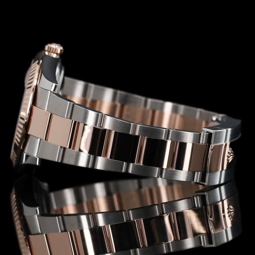 Rolex Datejust Two Tone Rose Gold Silver Motif