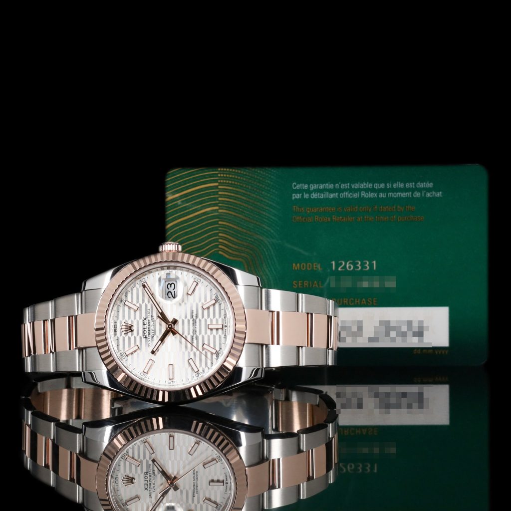 Rolex Datejust Two Tone Rose Gold Silver Motif