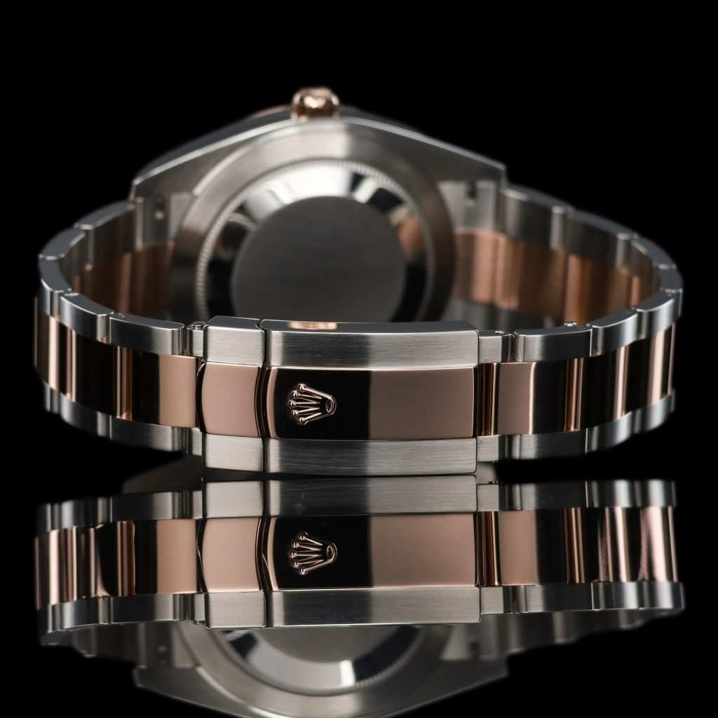 Rolex Datejust Two Tone Rose Gold Silver Motif