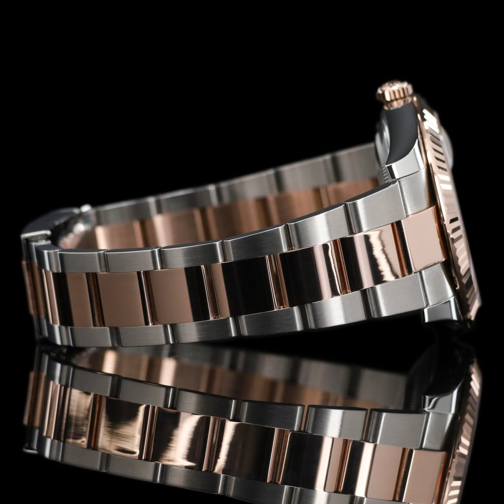 Rolex Datejust Two Tone Rose Gold Silver Motif