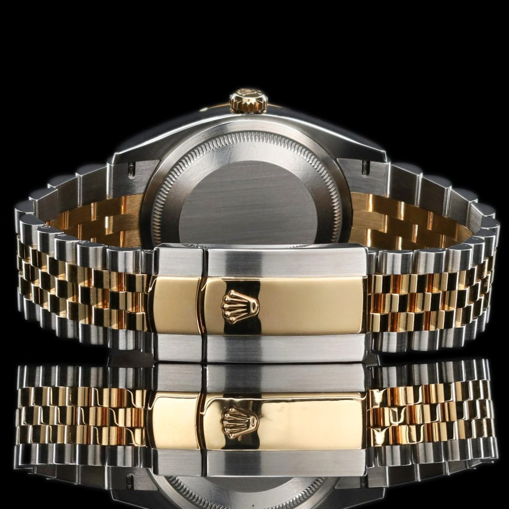 Rolex Datejust 36 Champagne Diamond Dial Two Tone Yellow Gold Fluted Bezel Bracelet