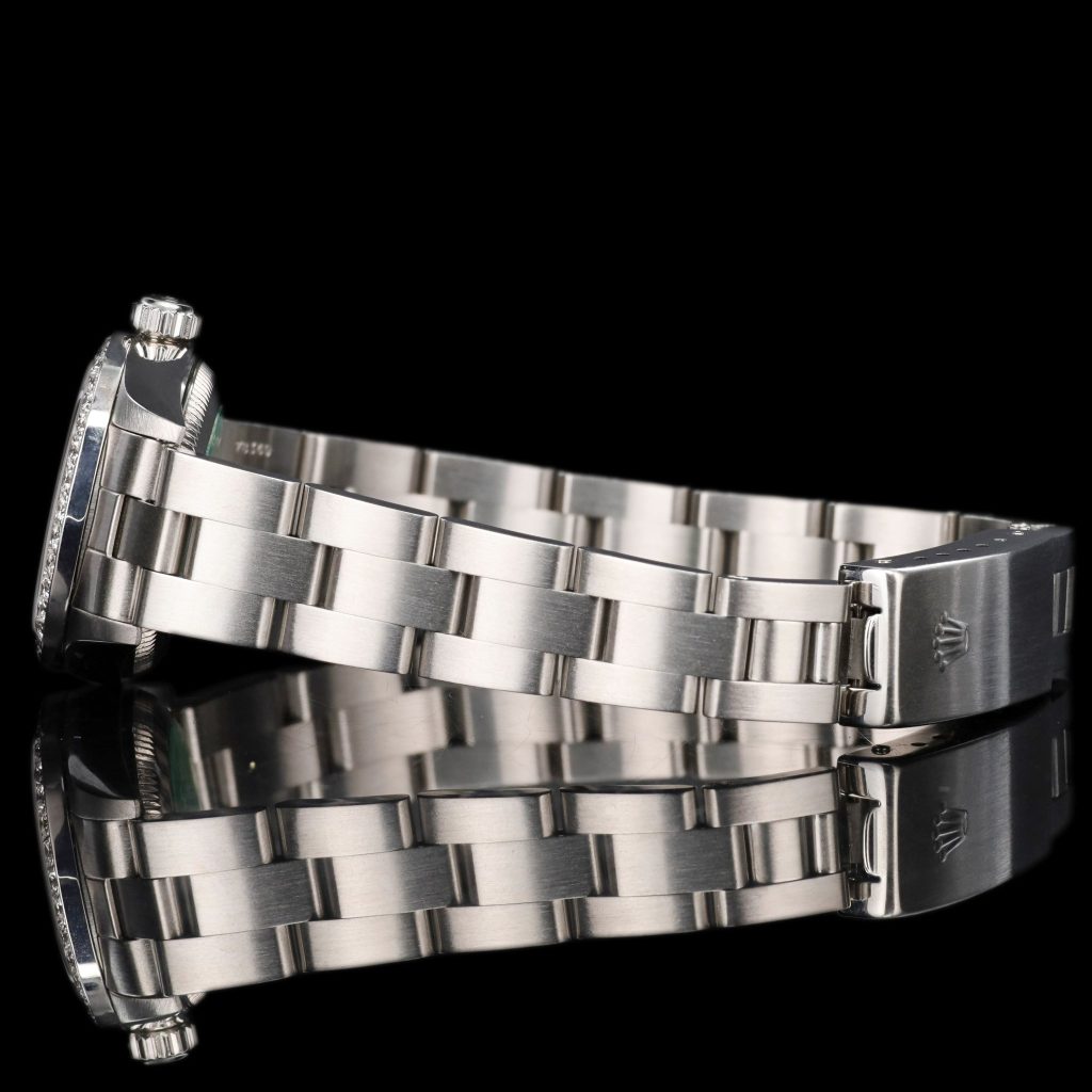 Rolex Oyster Perpetual 26 AM MOP Dial and AM Natural Diamond Bezel Originally Silver Dial