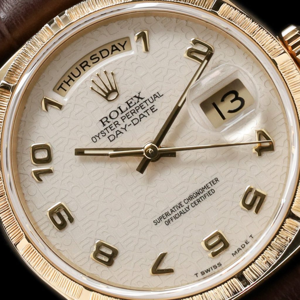 Rolex Day-Date 36 Daydate papers and service card Stretched Bracelet