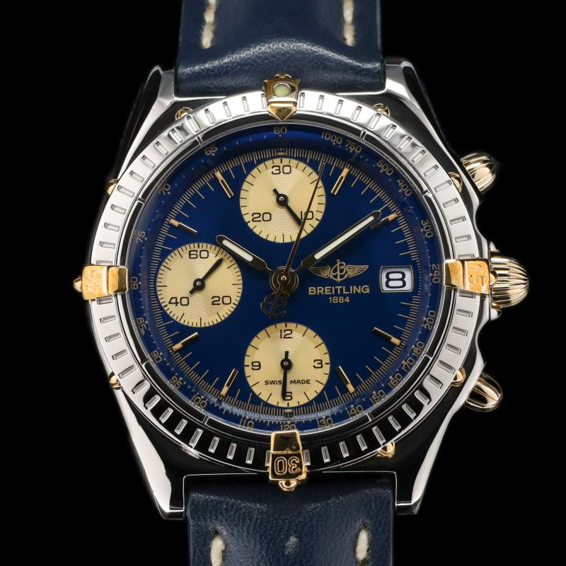 Breitling Chronomat Blue Dial Blue Strap (Serial Polished Off)