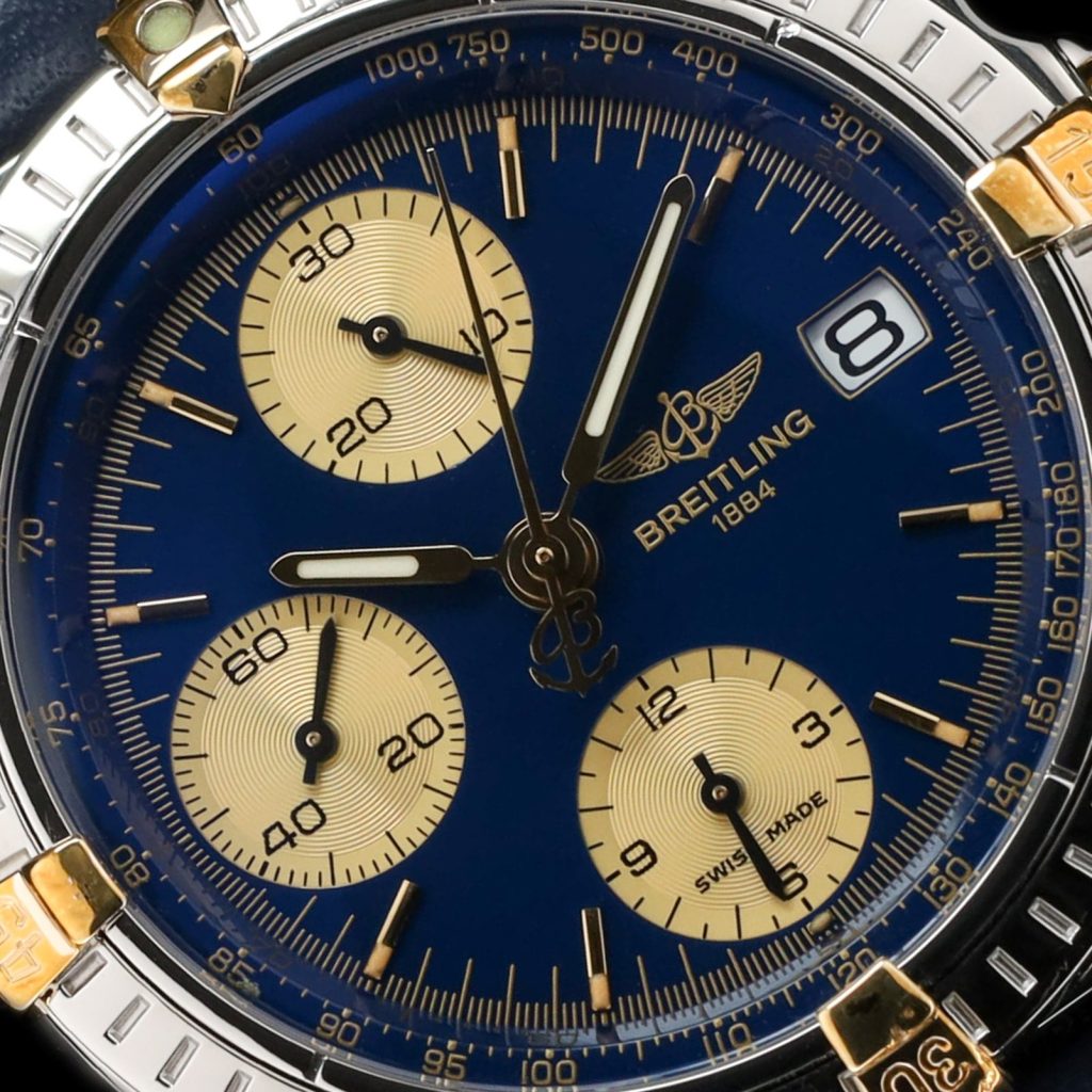 Breitling Chronomat Blue Dial Blue Strap (Serial Polished Off)