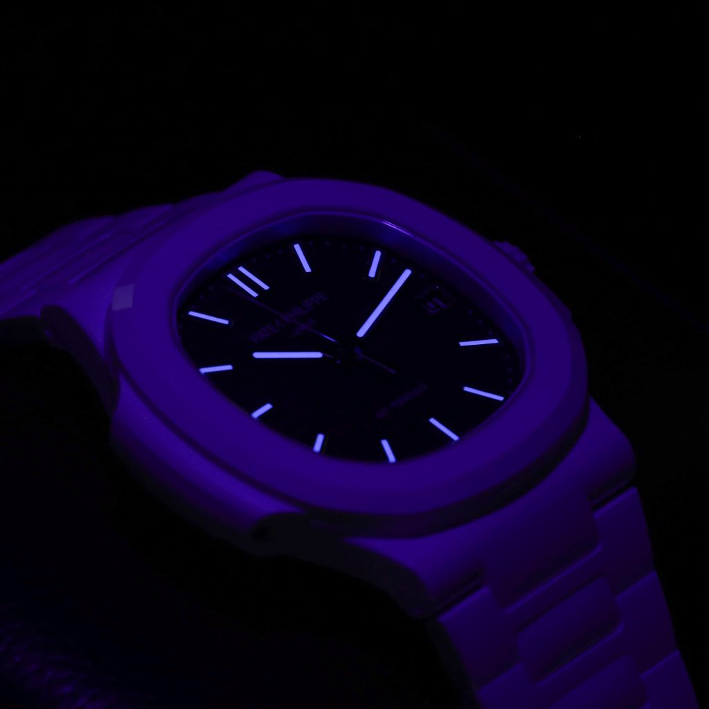 AET Remould Nautilus Purple White Ceramic Open Caseback 1 of 5