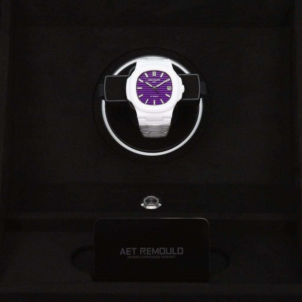 AET Remould Nautilus Purple White Ceramic Open Caseback 1 of 5