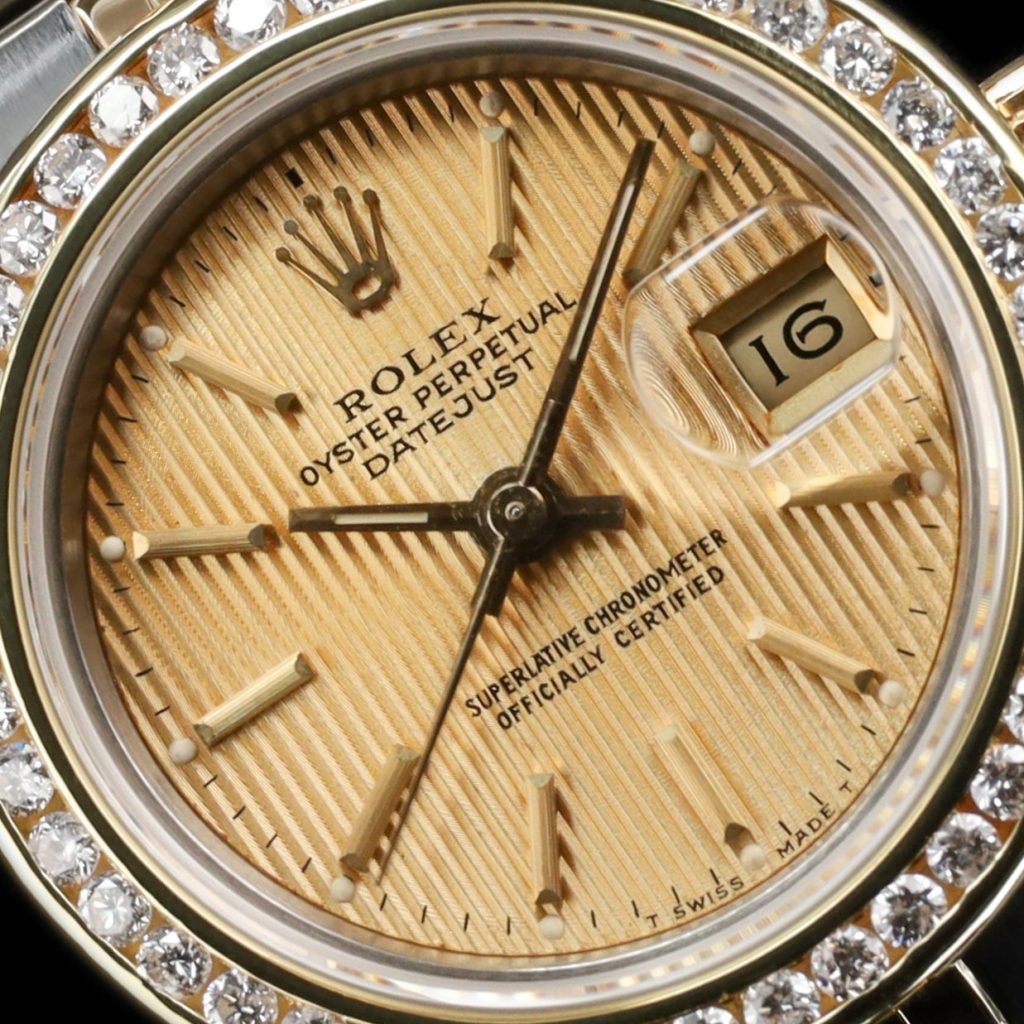 Rolex Datejust 36 HOLD Lady 26 Gold Dial AM Bezel