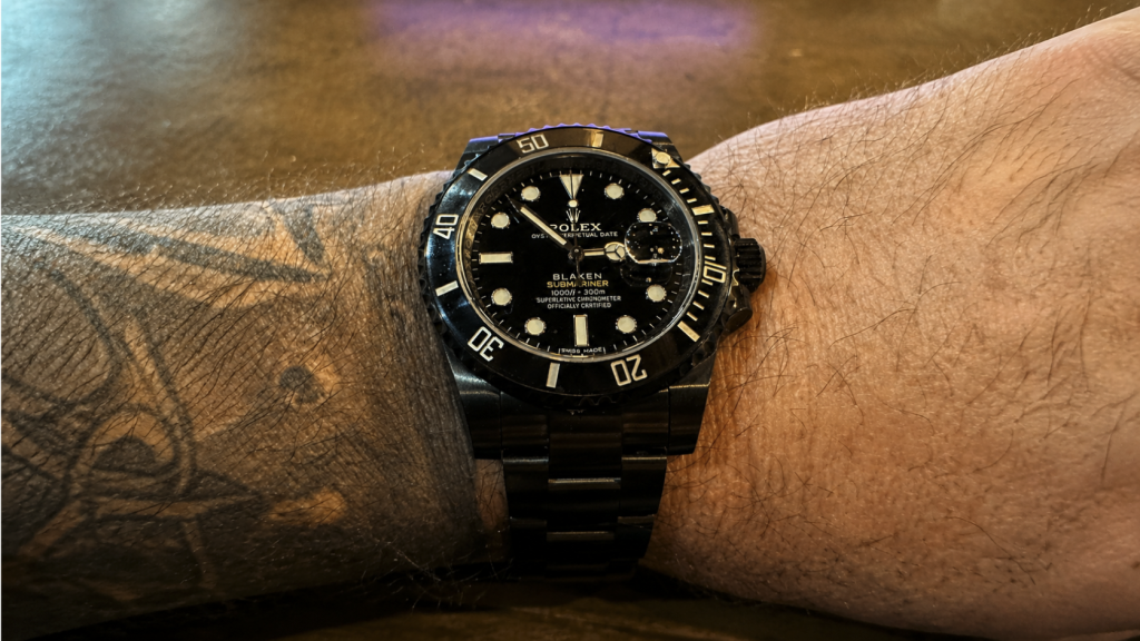 Black Blaken Submariner on wrist