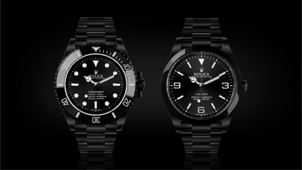 Comparison of black Rolex watches