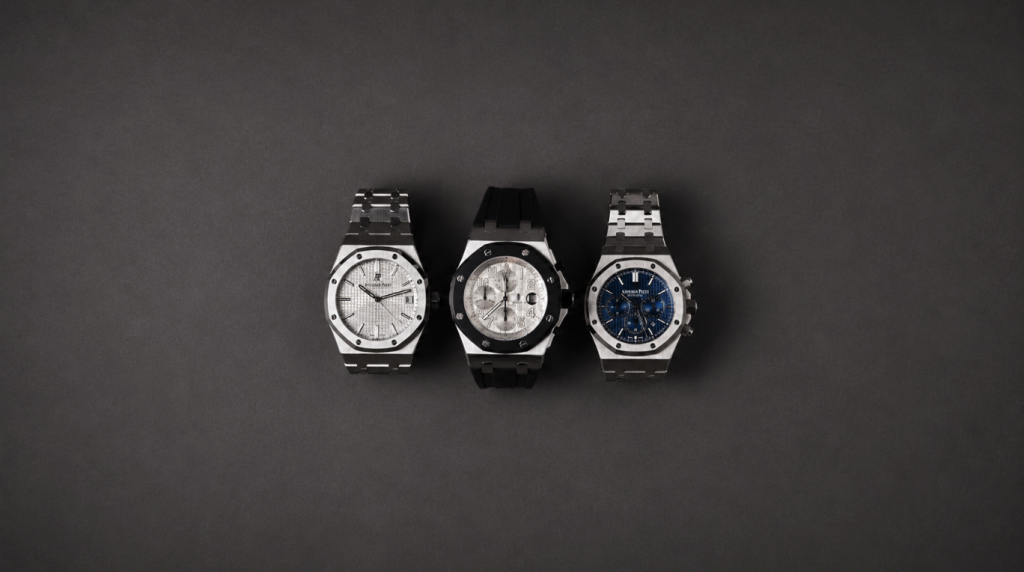 Audemars Piguet Royal Oak collection on display