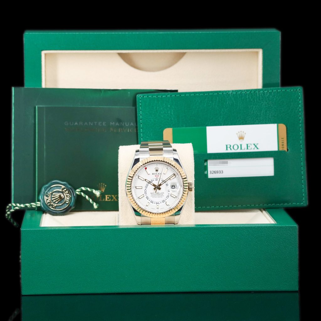 Rolex Sky-Dweller Two Tone Gold White Dial