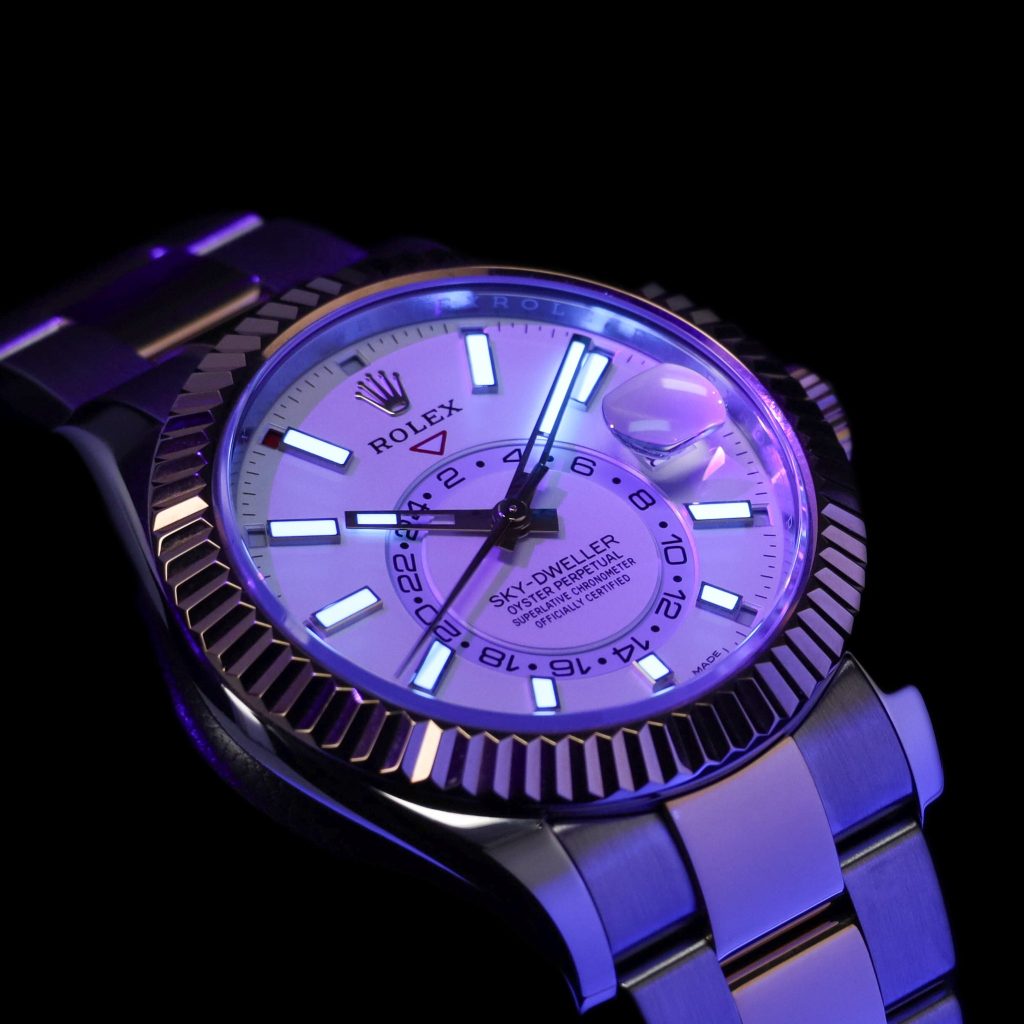 Rolex Sky-Dweller Two Tone Gold White Dial