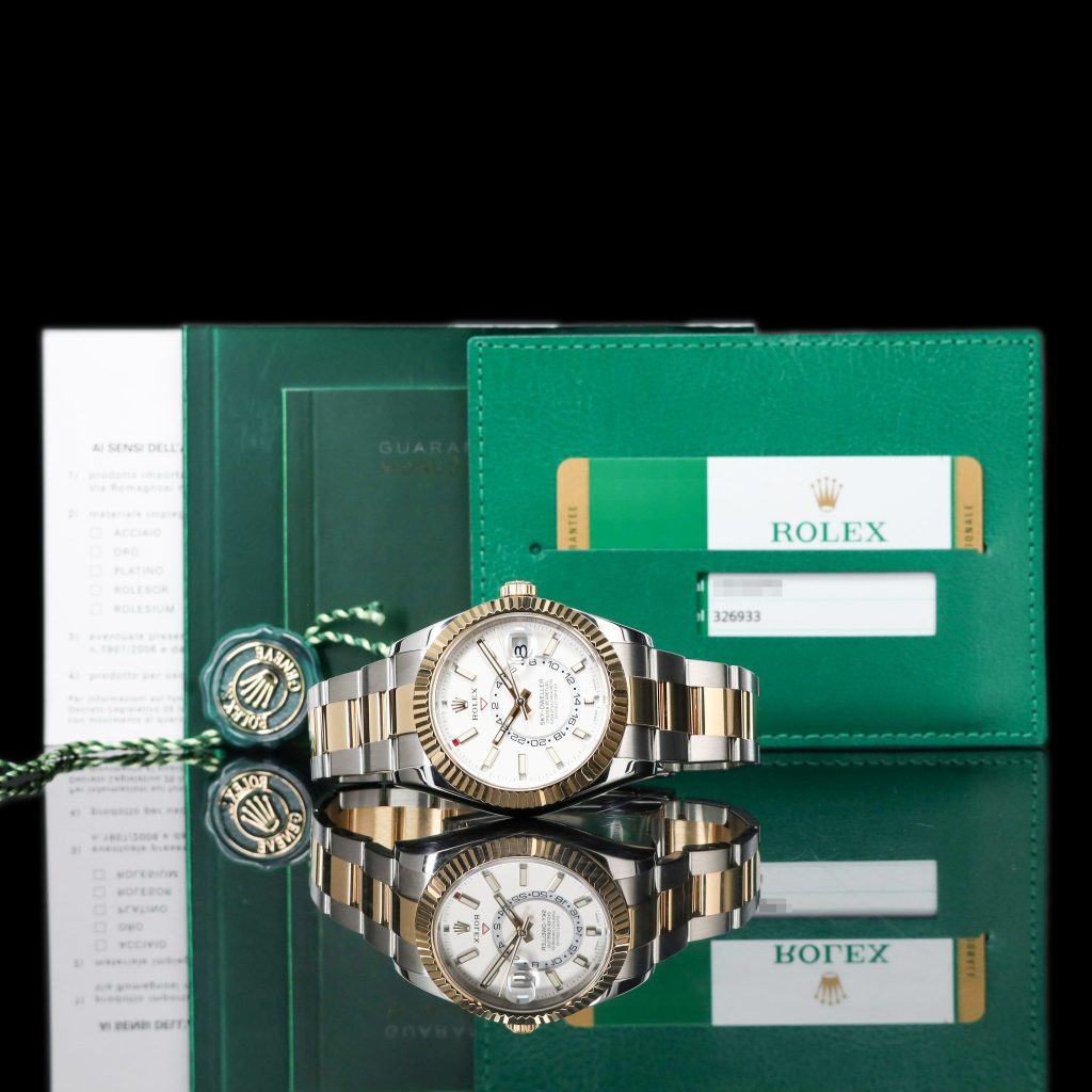 Rolex Sky-Dweller Two Tone Gold White Dial