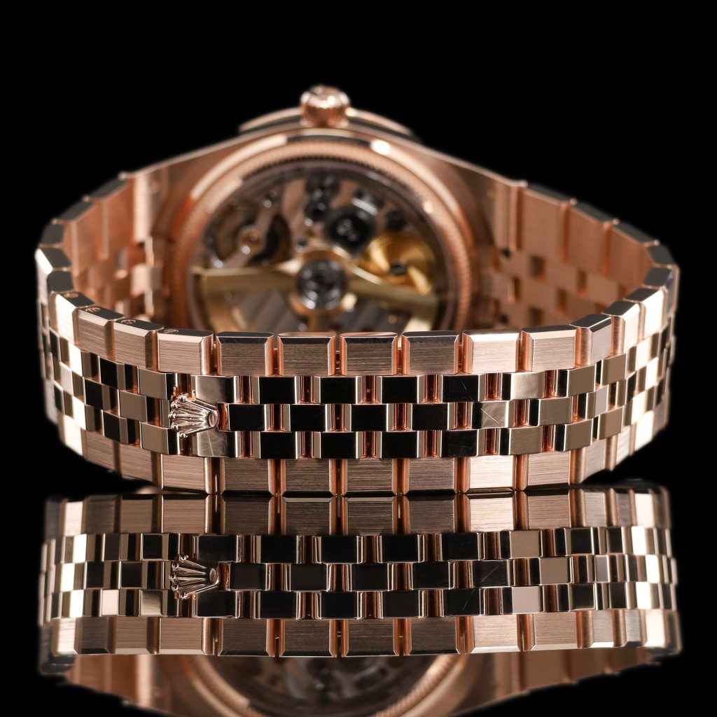 Rolex Land-Dweller Rose Gold White Dial Diamond Bezel