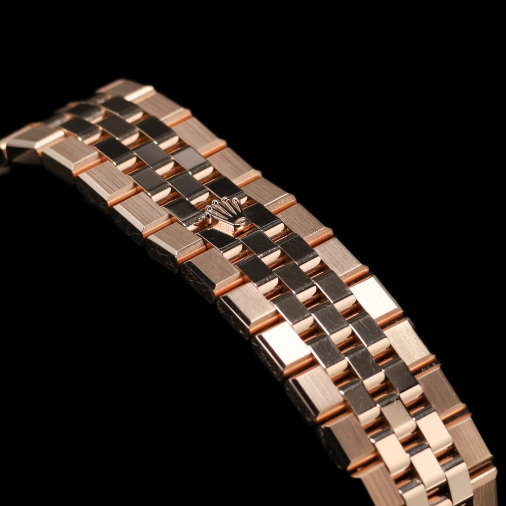 Rolex Land-Dweller Rose Gold White Dial Diamond Bezel